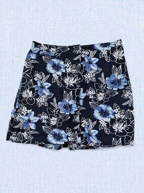 White Stag Blue/White Floral Button Down Skort - 10